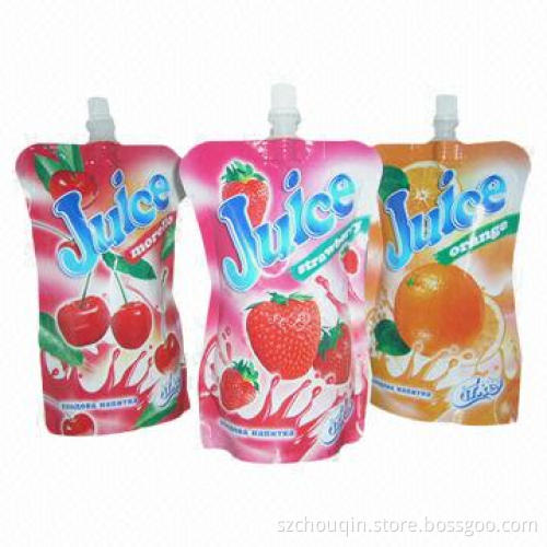 Juice Packaging with Plastic Nozzle and Cap, SGS, FDA, HACCP Marks